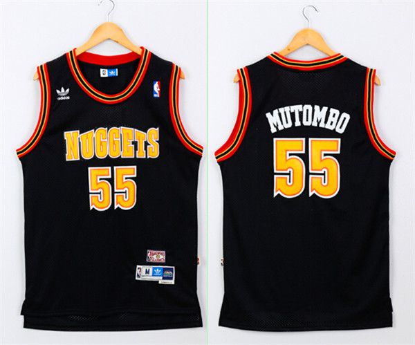 Men Denver Nuggets #55 Mutombo Black Adidas NBA Jerseys->denver nuggets->NBA Jersey